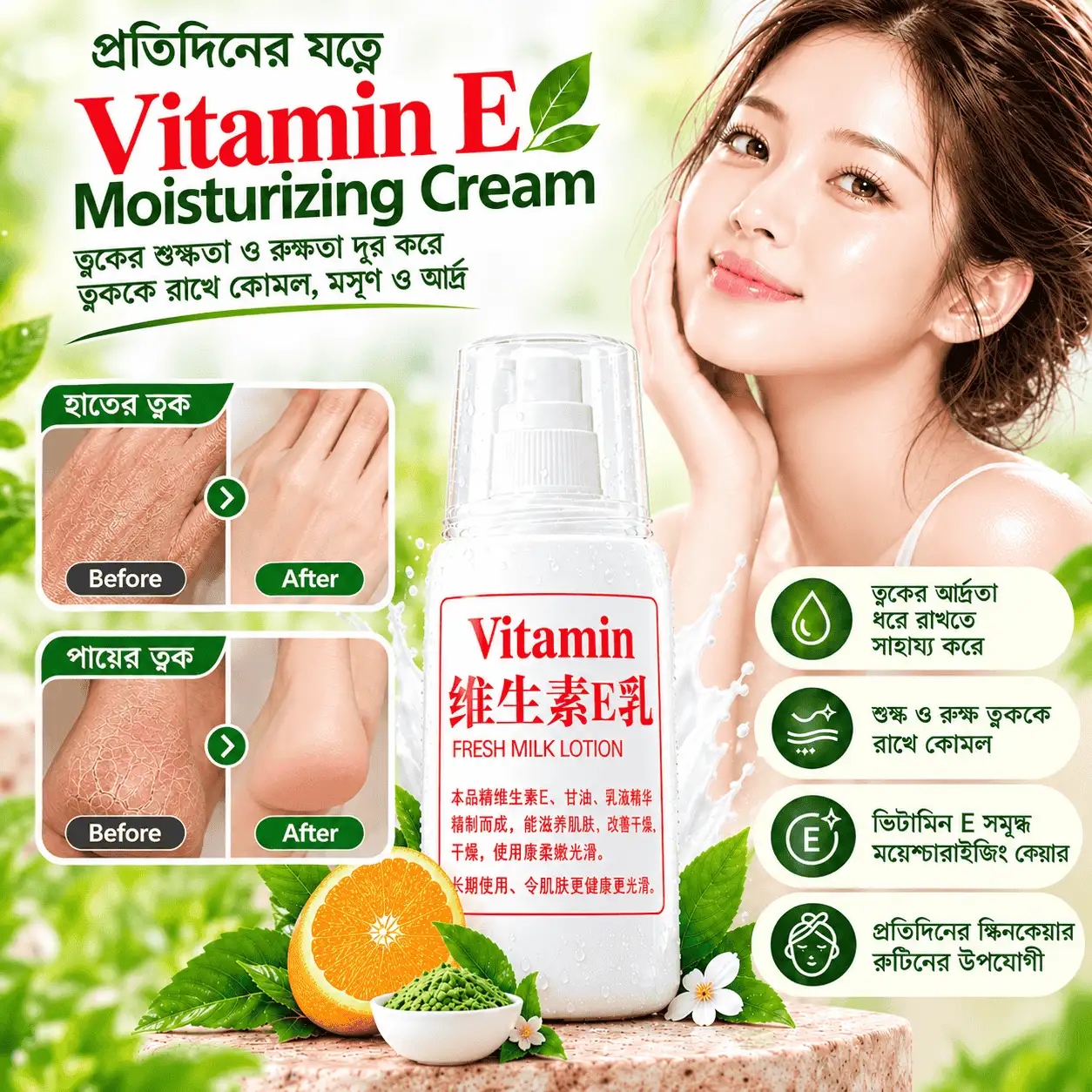 Vitamin E Moisturizing Cream (রুক্ষ ফাটা ত্বকের যত্নে)
